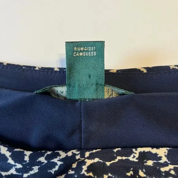 Ralph Lauren Sheath Dress Navy Tan Sz 10 Petite Business Casual Workwear Office - Picture 5 of 10